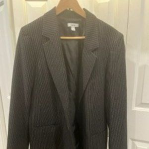 Women's Black Pinstripe Blazer